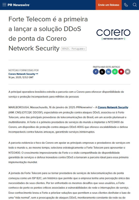 Matéria no Portal Tecnologia sobre IX Cloud